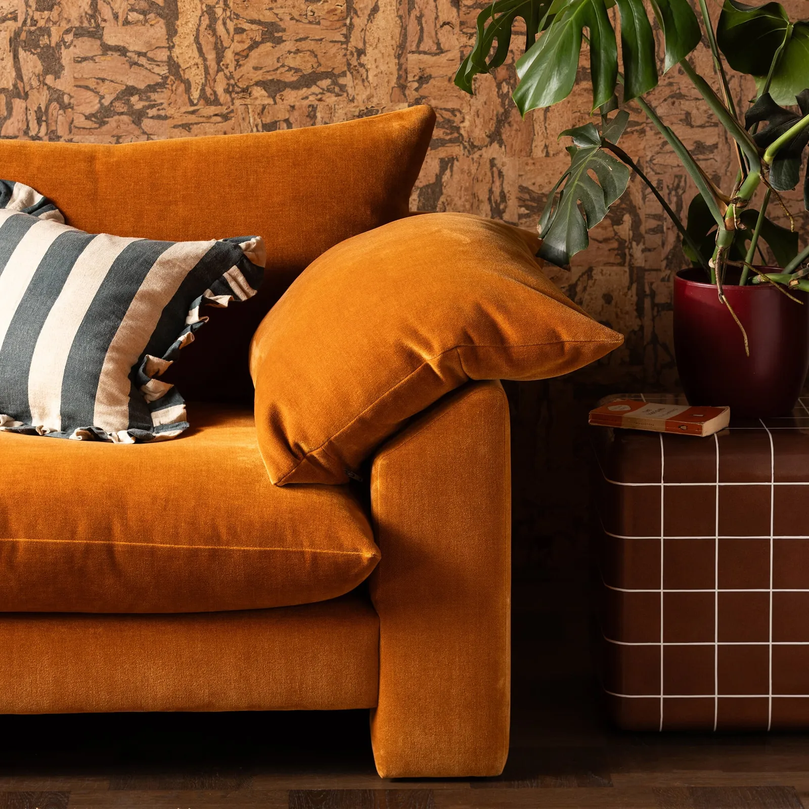 Hoxton Large Sofa, Orange Fabric | Barker & Stonehouse 5