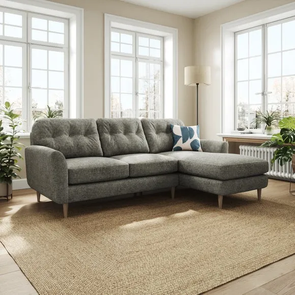 Sven Chunky Chenille Large Corner Chaise Sofa 1