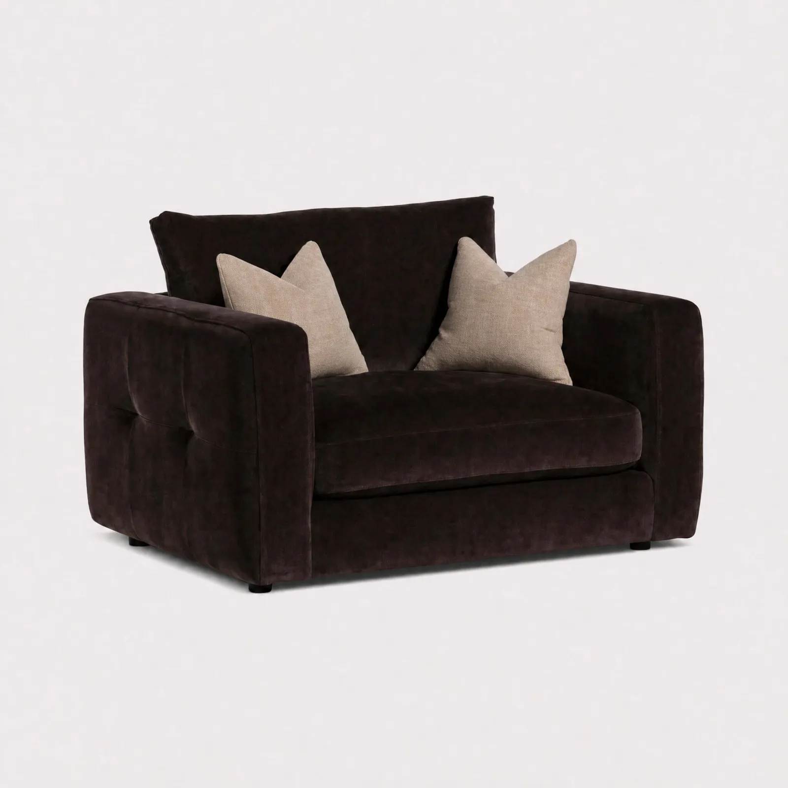 Bosham Cuddler Armchair, Brown Fabric | Barker & Stonehouse