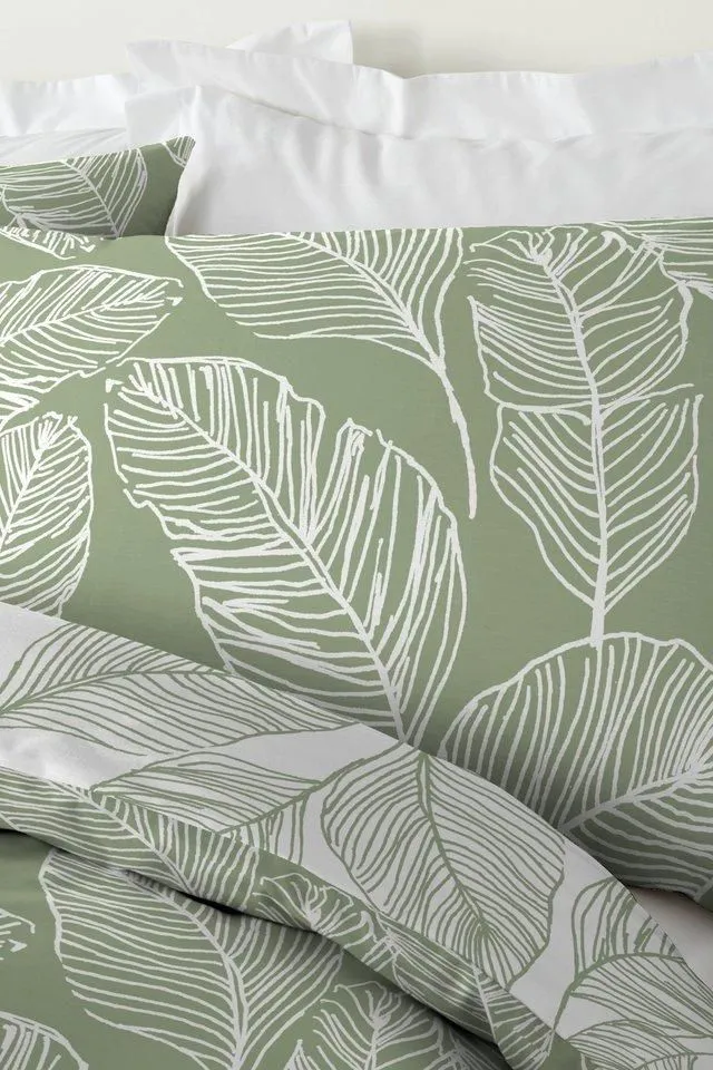 Fusion 'Matteo' Botanical Print Duvet Cover Set in Green 4