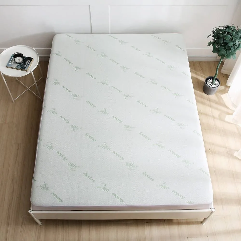 Homes-Linen Bamboo Mattress Protector Waterproof Extra Deep Anti Allergy in White