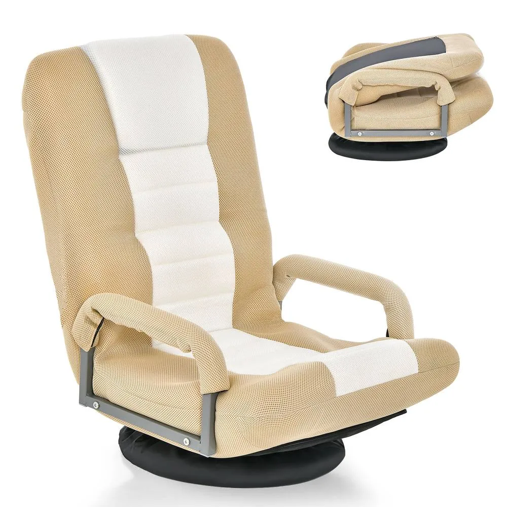 Costway Folding Floor Chair Gaming Chair Adjustable 6-Position Leisure Chair 3