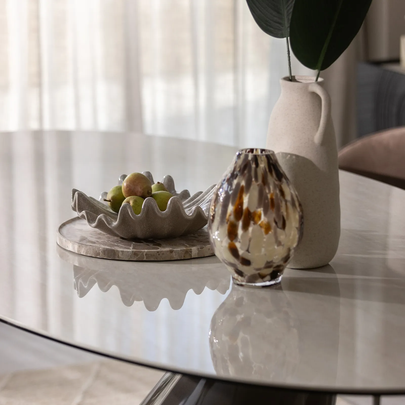 Halcyon Angled Dining Table 240X120X76 Cm, Round, White Ceramic | Barker & Stonehouse 5