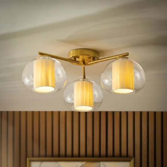 Harnell 3 Light Flush Ceiling Light 2