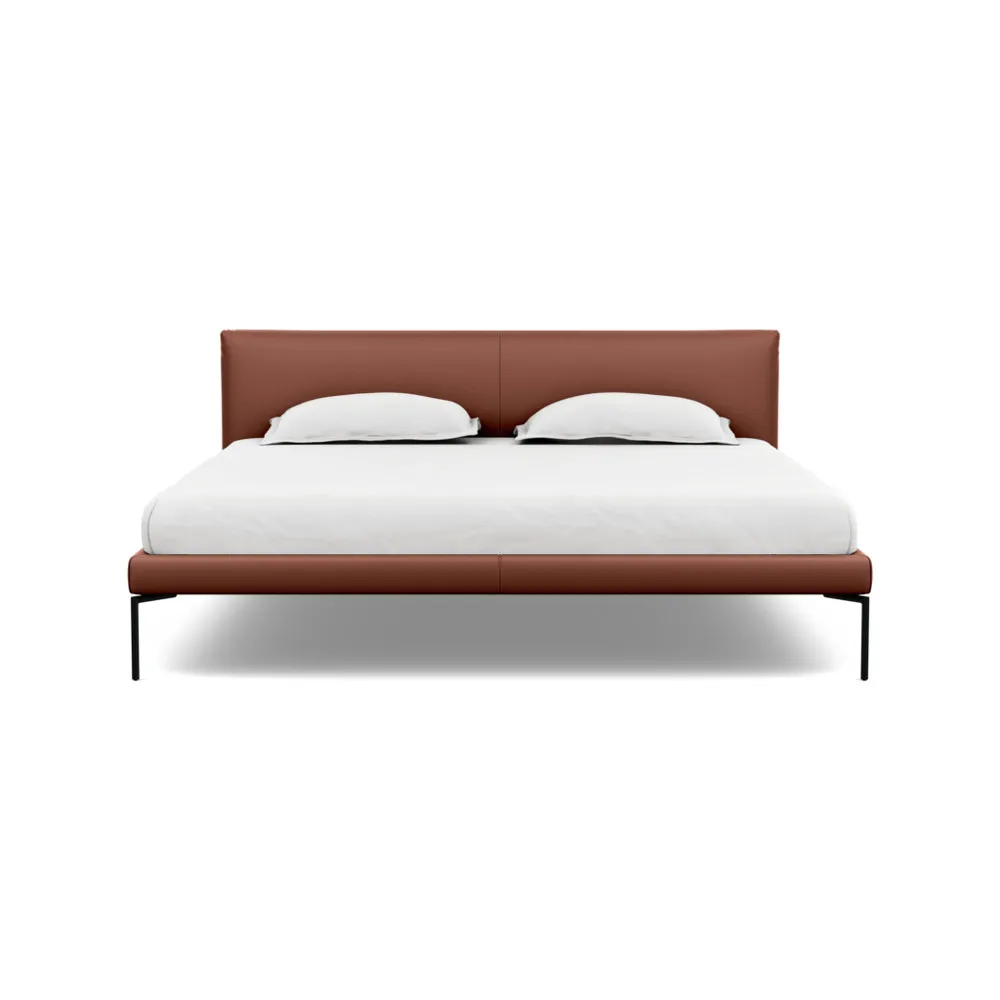 Heal's Matera Bedstead Super King Leather Grain Dark Brown 068 1