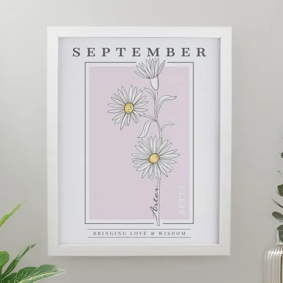 Personalised Birth Flower Poster Frame 3