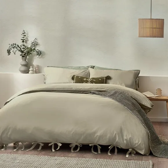 Riviera Yard Mallow Bow Tie 100% Cotton Duvet Cover & Pillowcase Set 1
