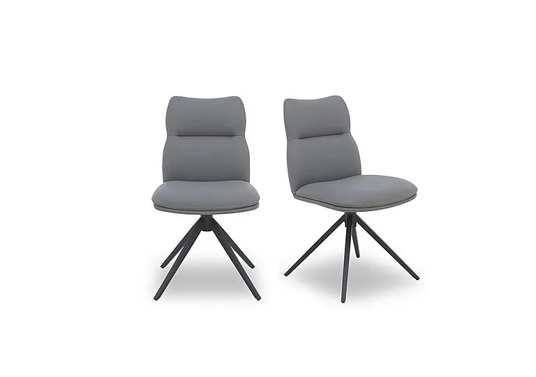 Quattro Pair of Swivel Dining Chairs - Stone