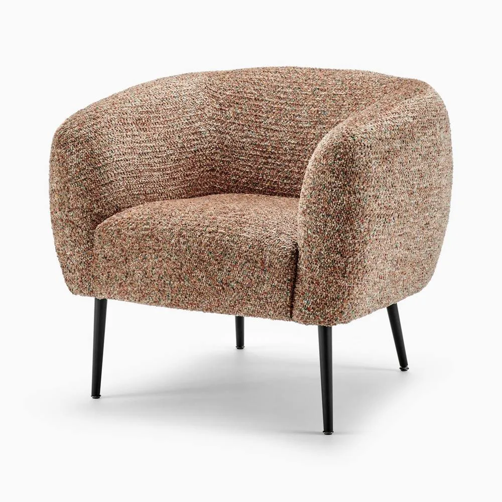 FurnitureboxUK Veda Fabric Accent Tub Chair in Orange 4