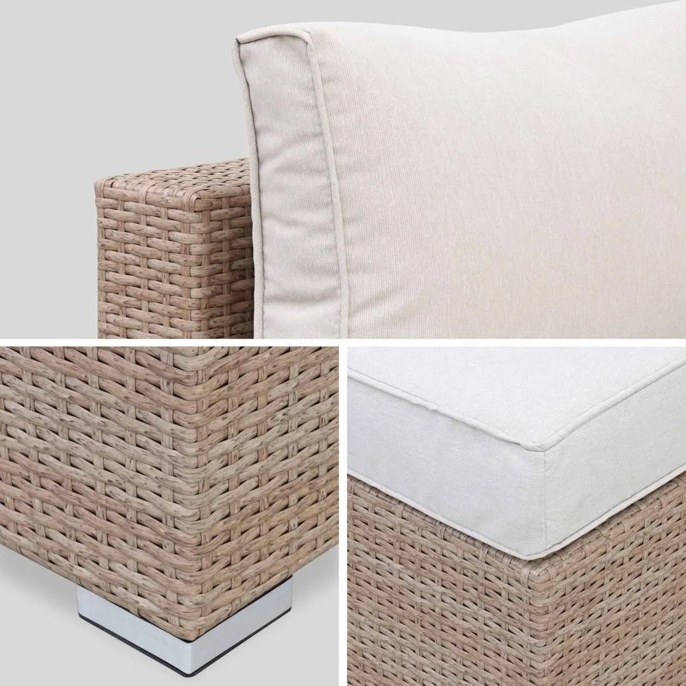 sweeek 5-seater polyrattan corner garden sofa set in Beige 6