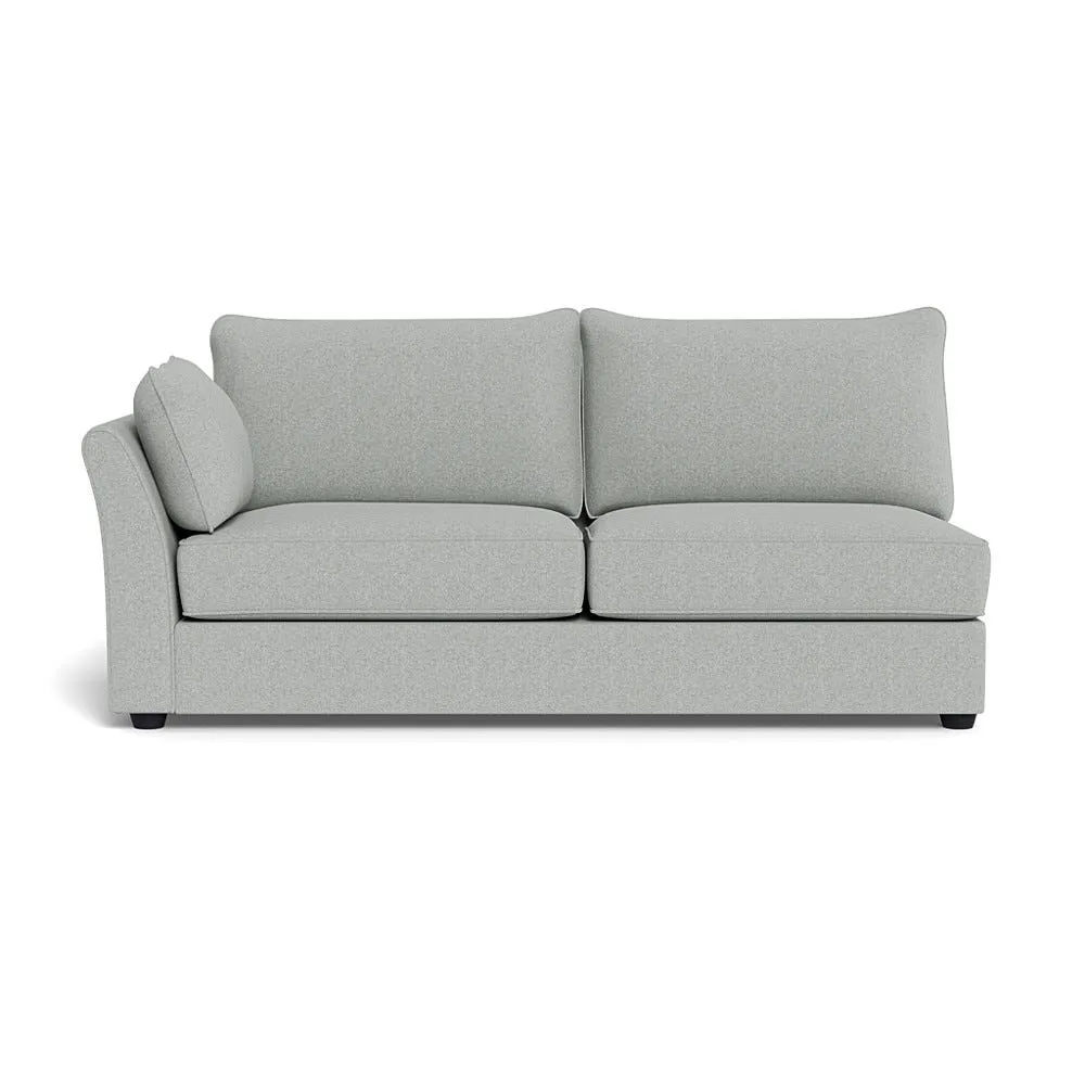 Heal's Tailor Large Left Hand Facing Corner Unit Melton Wool Limestone Black Feet 1