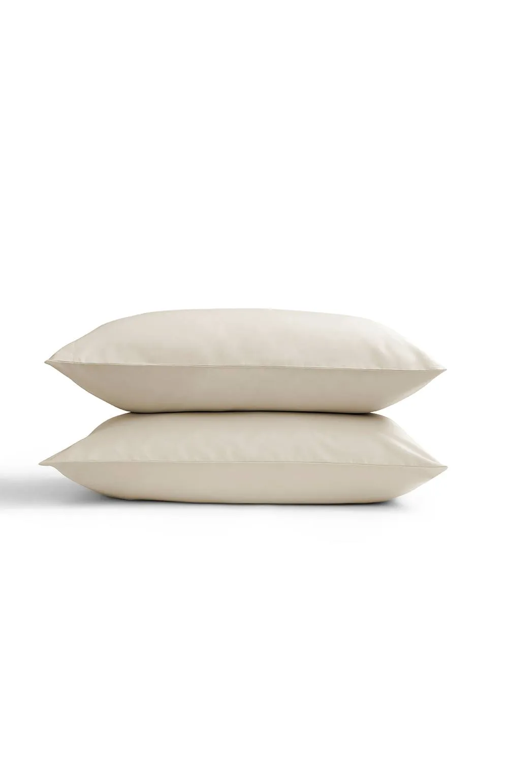 CHRISTY 400TC Luxury Cotton Sateen Plain Dye Pillowcases Pair in Light Beige