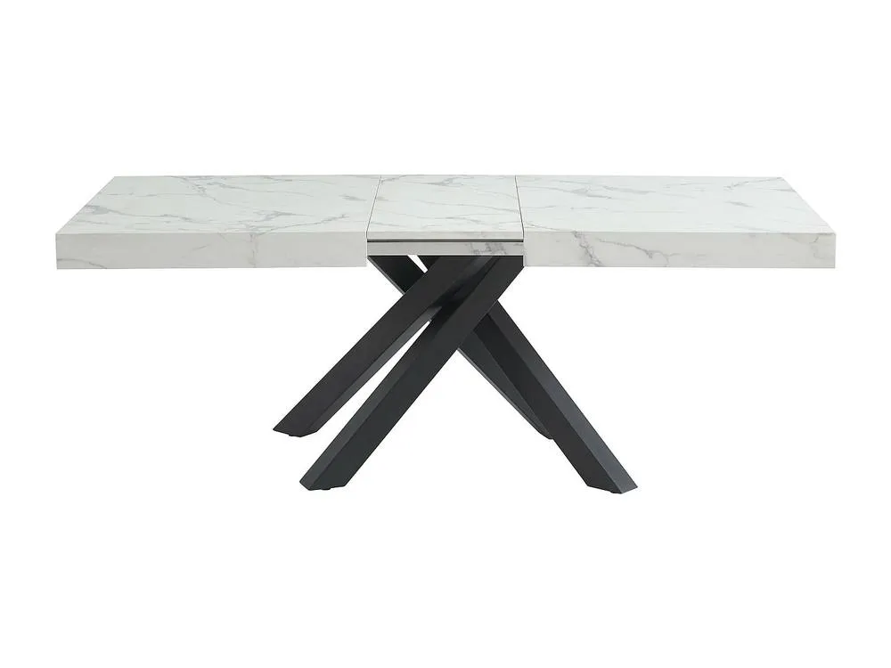 Vente-unique 6 - 10 Seater Extendable Dining Table In MDF & Metal - Black and in White 6