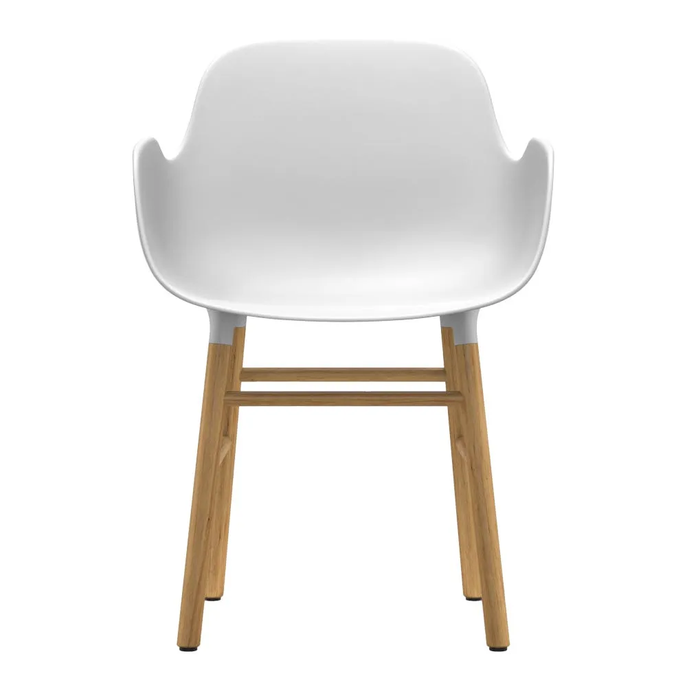 Normann Copenhagen Form Armchair in White with Oak Legs 2