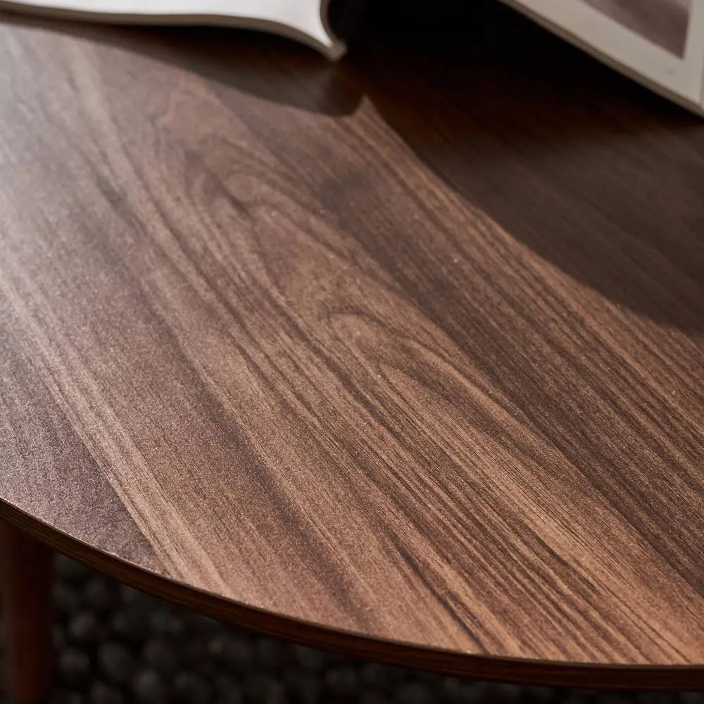 sweeek Pair Of Nesting Coffee Tables With Wood Effect in Dark Brown 6