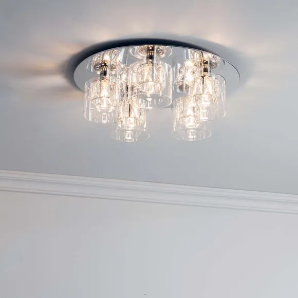 Return - Vogue Armoury 5 Light Flush Ceiling Light