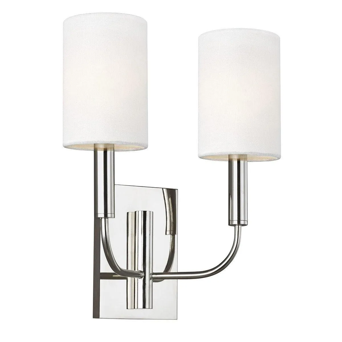 Netlighting Brianna 2 Light Wall Light Polished Nickel E14 in Grey