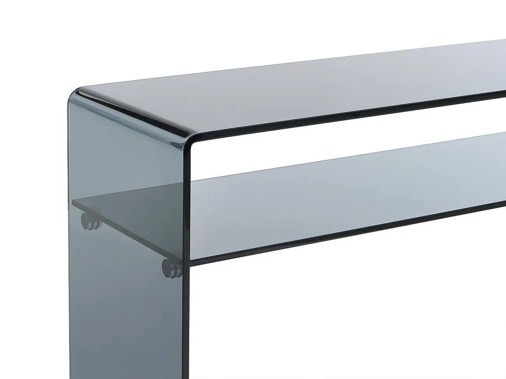 Vente-unique Console Table With 1 Tempered Glass Niche - Anthracite - STILEOS in Dark Grey 6