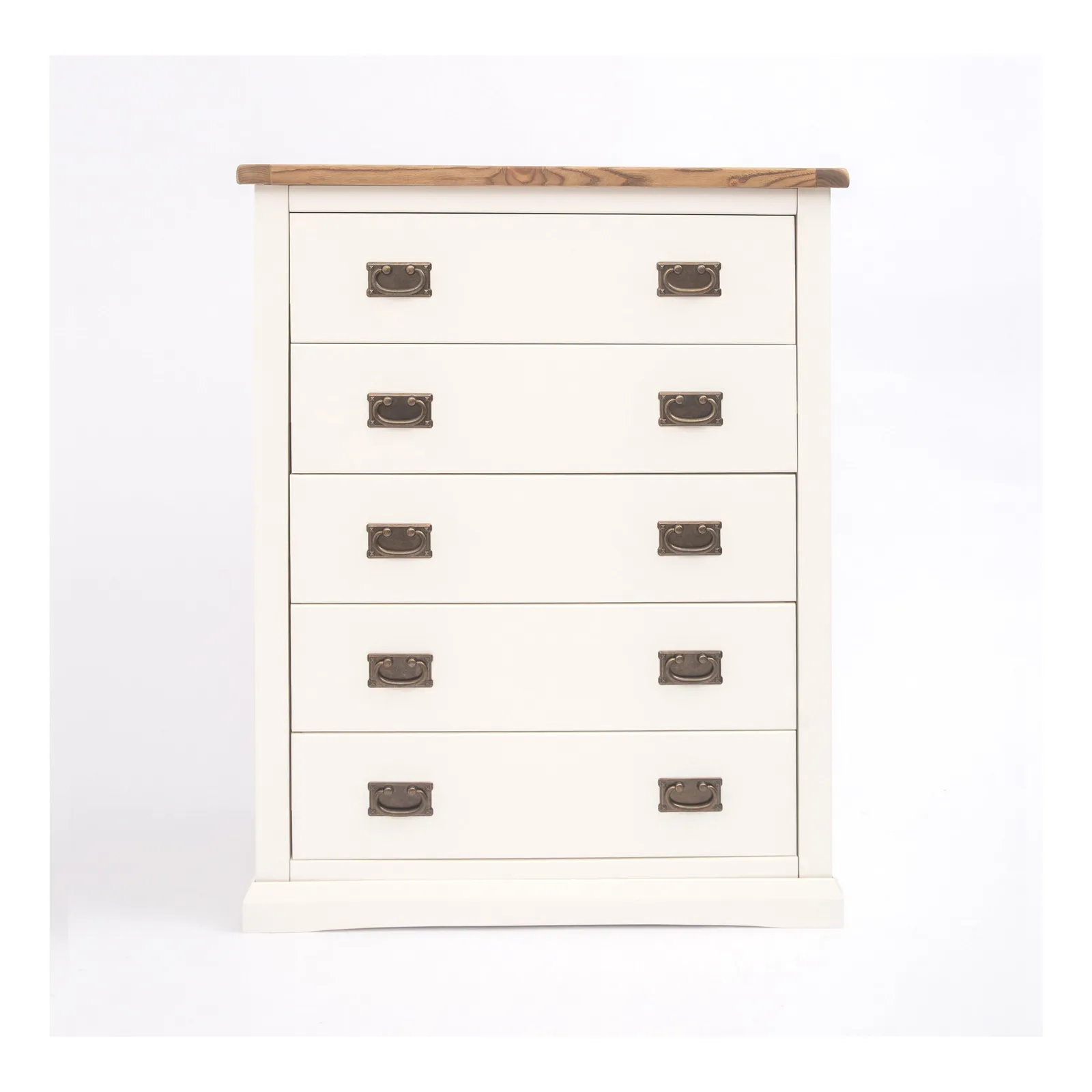 Cabinet Bits Cosenza 5 Drawer Chest of Drawers Bras Drop Handle in Off-White