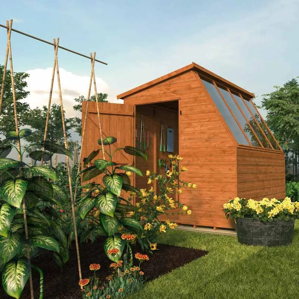Buttercup Farm 8x6 Jewel Potting Shed 12mm Shed - L235 x W175 x H217 cm in Burnt Orange 4