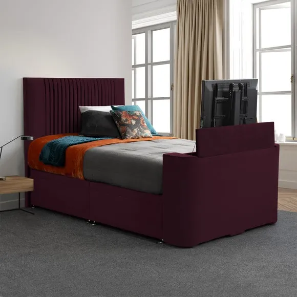 Sweet Dreams Opulence Vertical Pleated Side Lift Ottoman TV Bed 1