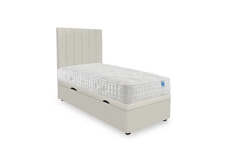Luxury Firm Side Lift Ottoman Divan Set - Small Single - Plush Ecru