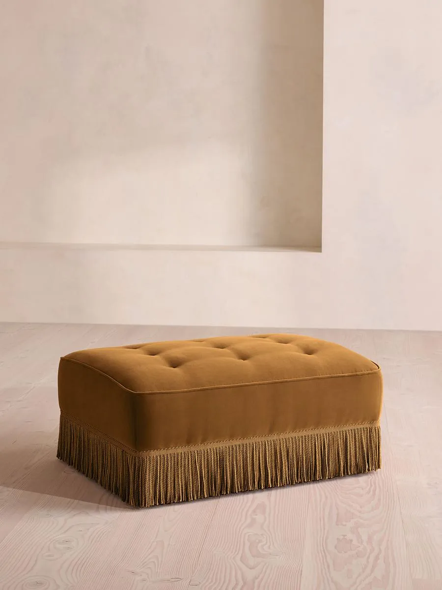 Elowen Ottoman, Velvet, Mustard