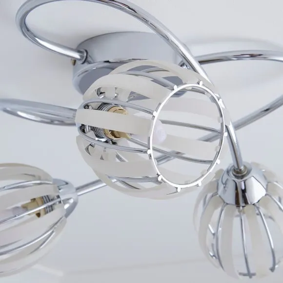 Rosa 3 Light Chrome Semi Flush Ceiling Light 3