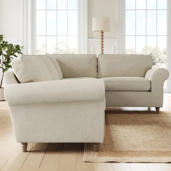 Flori Tonal Plush Chenille Corner Sofa 2