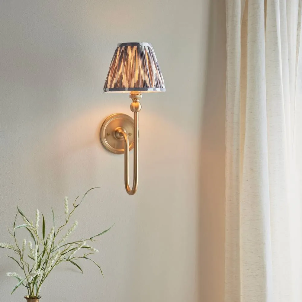 Netlighting Santiago Wall Light Grey Fabric Zigzag Shade 16cm B22 2