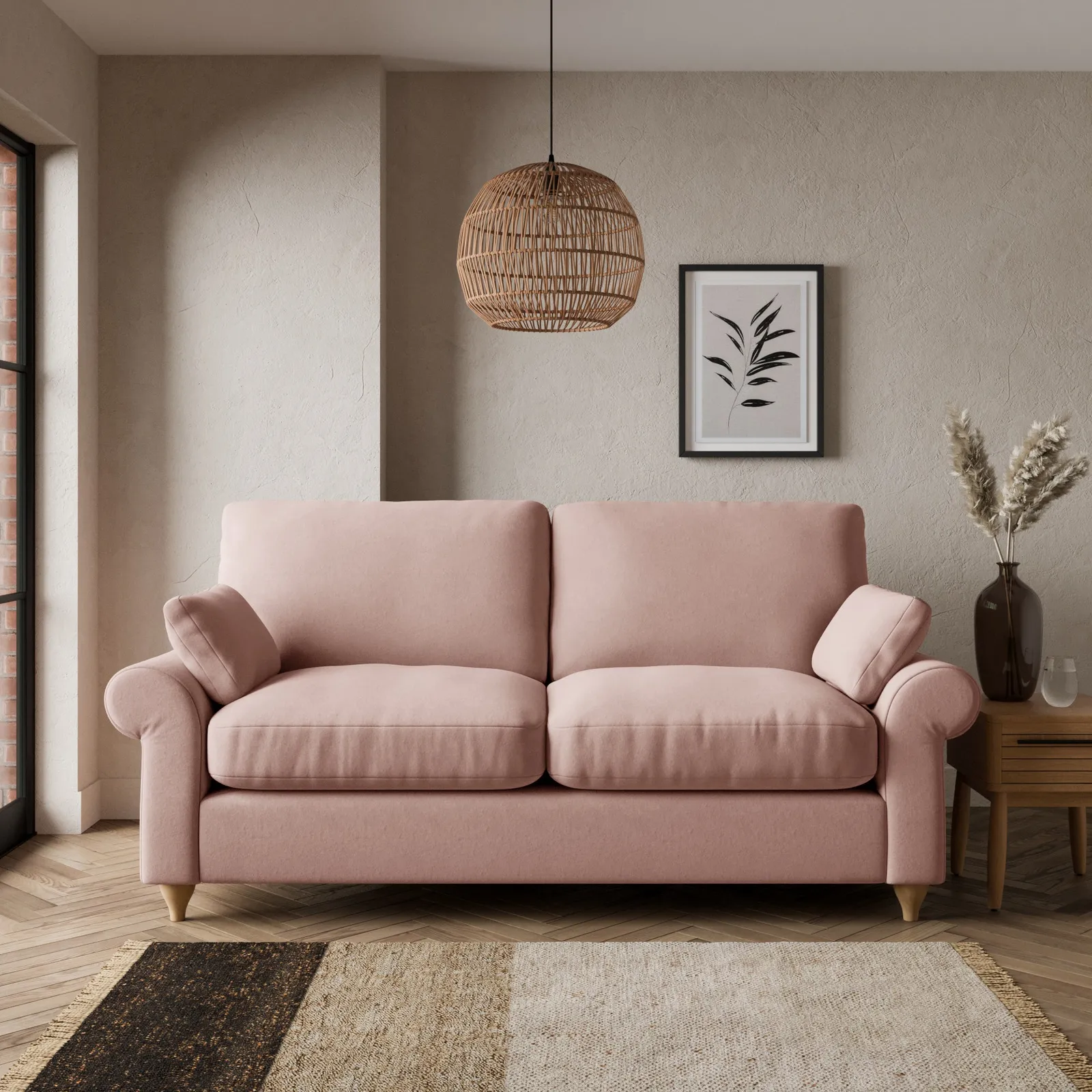 Salisbury Luxury Velvet 2 Seater Sofa Bed Pink