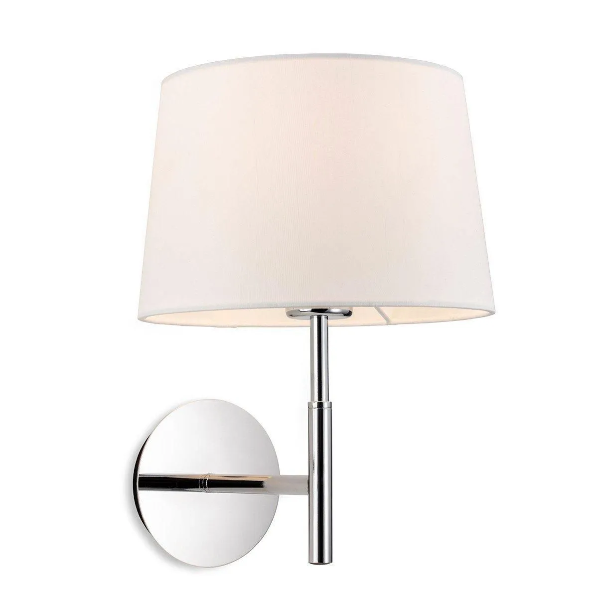 Netlighting Seymour Classic Switched Wall Lamp Chrome with Cream Shade in Grey