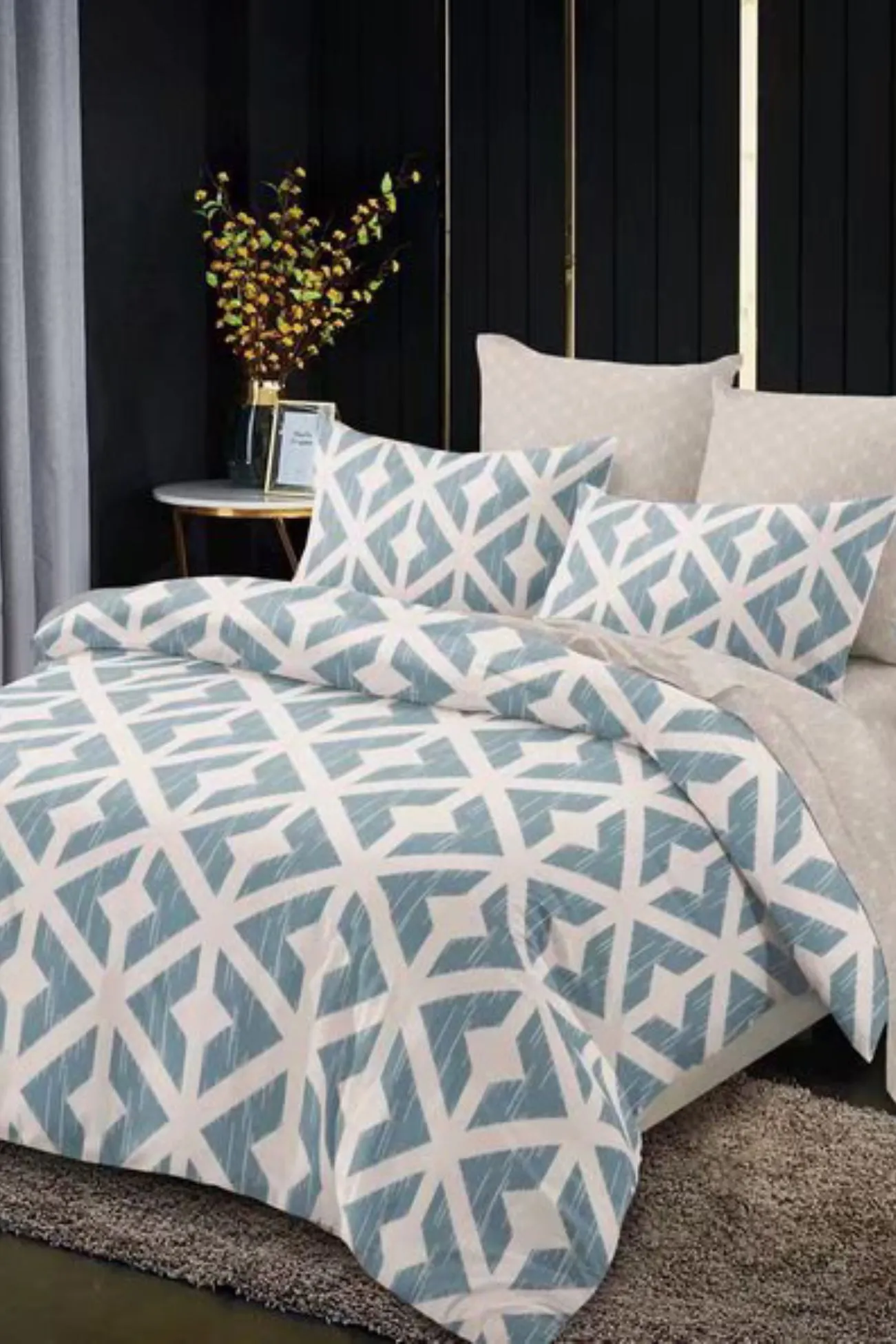 Ezysleep Aztec Blue Printed Duvet Cover Set 2