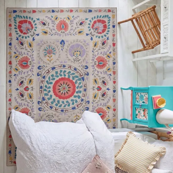 Hani Floral Washable Rug 6