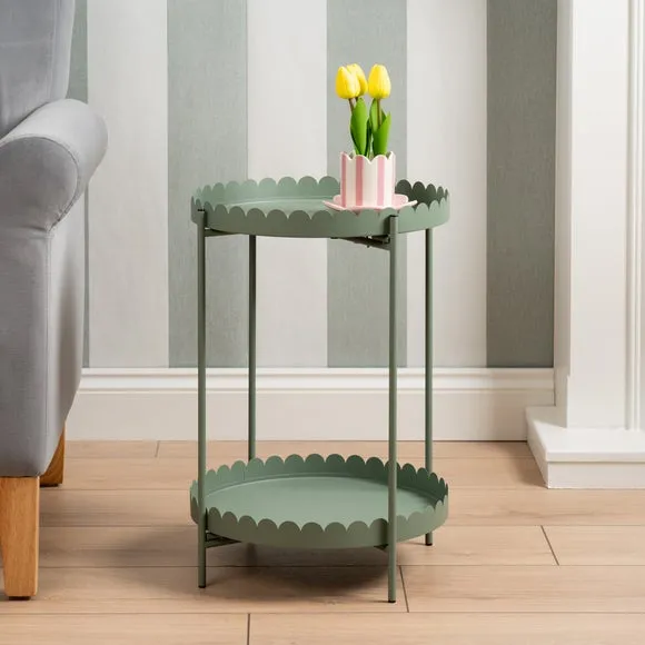 Scalloped 2 Tier Side Table 1