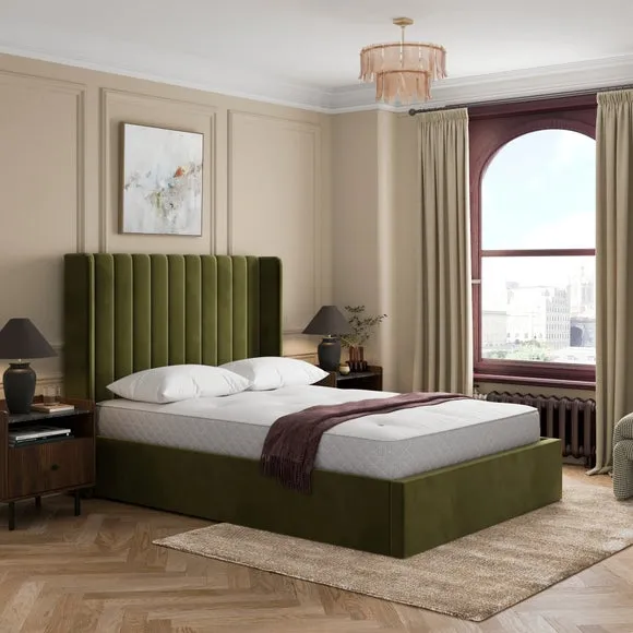 Alara Velvet Ottoman Bed 1