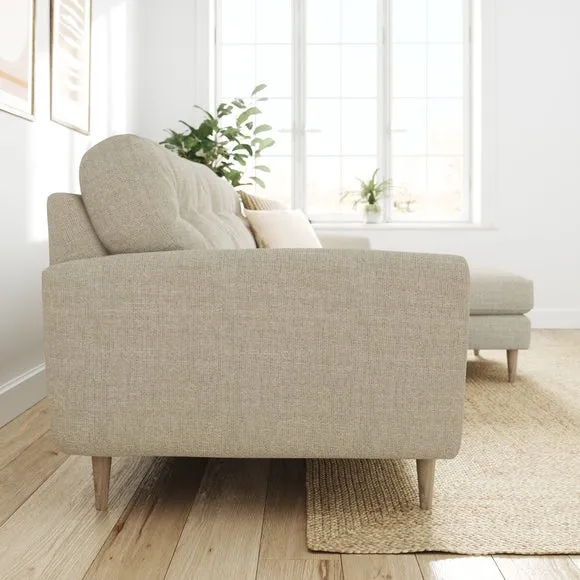 Sven Chunky Tonal Weave Large Corner Chaise Sofa 2