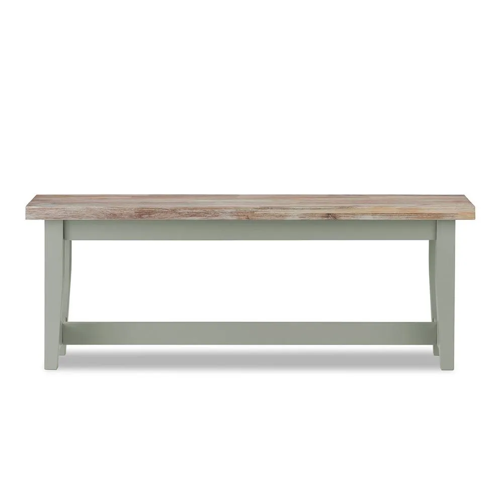 Statement Furniture Florence Solid Acacia Hardwood Dining Bench 120cm in Light Green 6