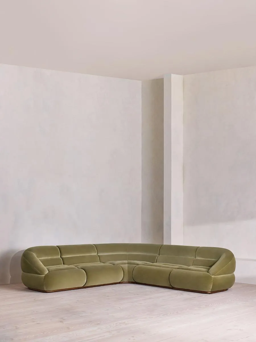 Edison Modular Sofa, Corner Sofa, Velvet, Lichen