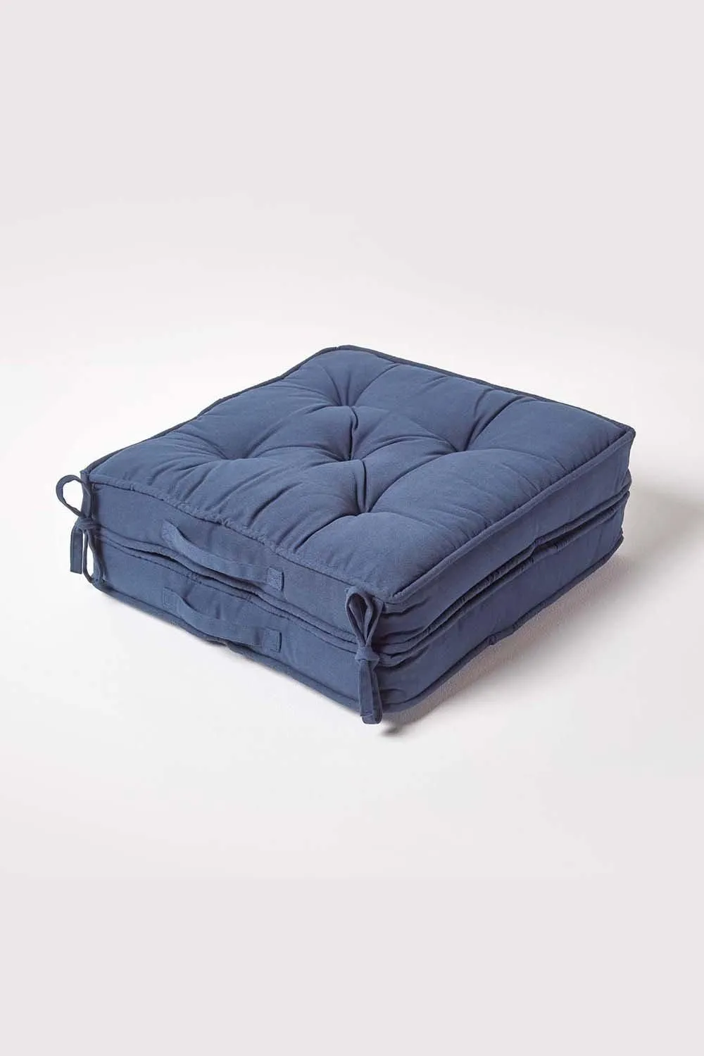Homescapes Cotton Travel Support Booster Cushion in Navy 2
