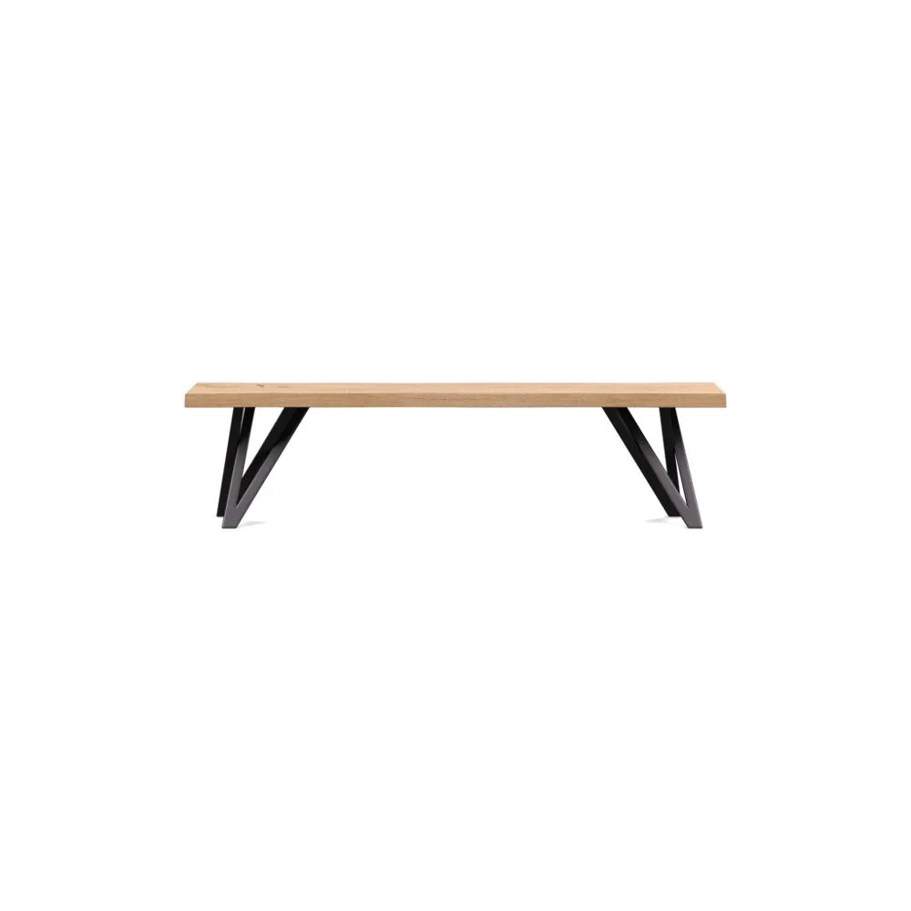 Heal's Vienna Bench 160x35cm Blonde Oiled Oak Natural Edge Filled