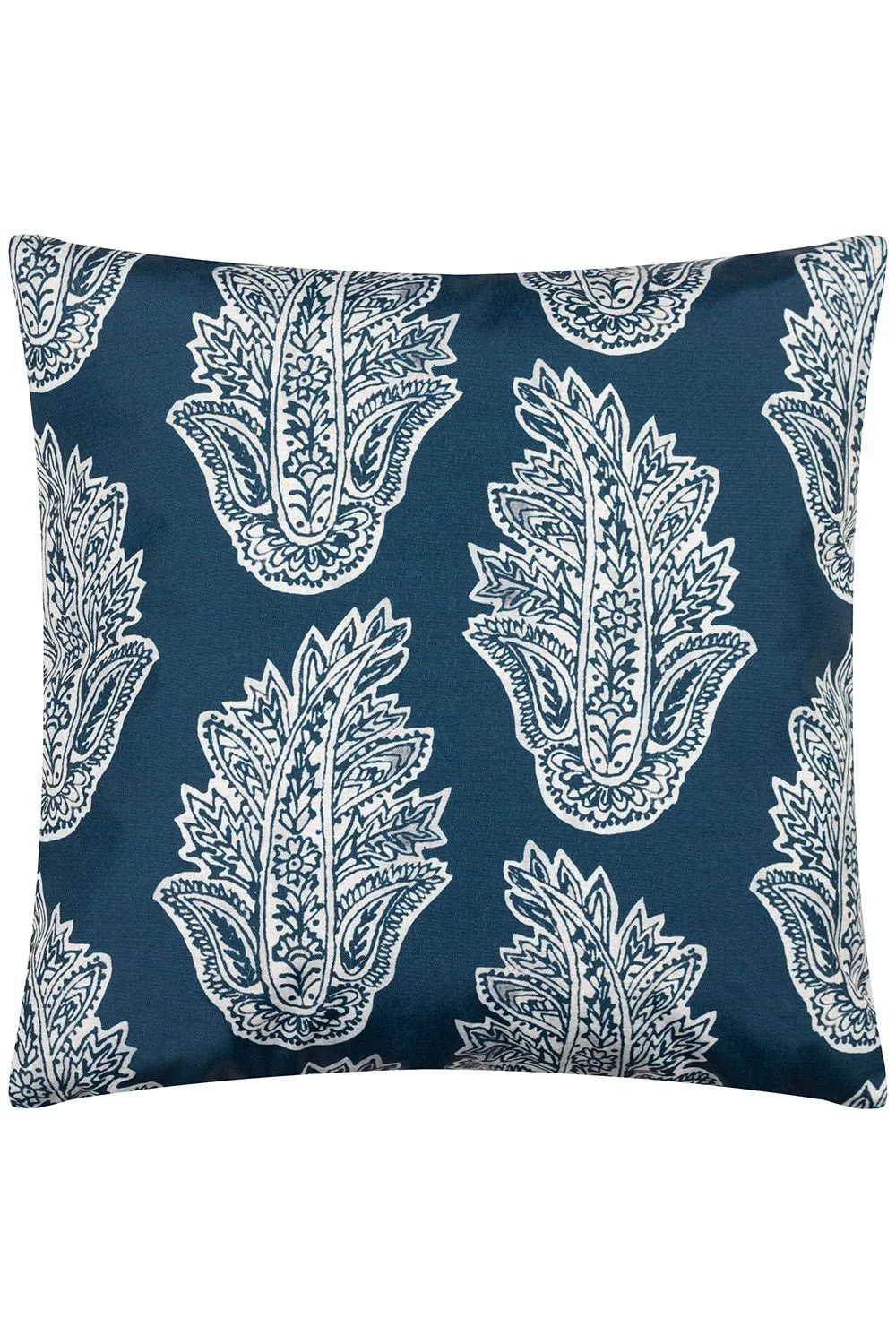 Paoletti Kalindi Paisley Water & UV Resistant Reversible Outdoor Cushion in Navy