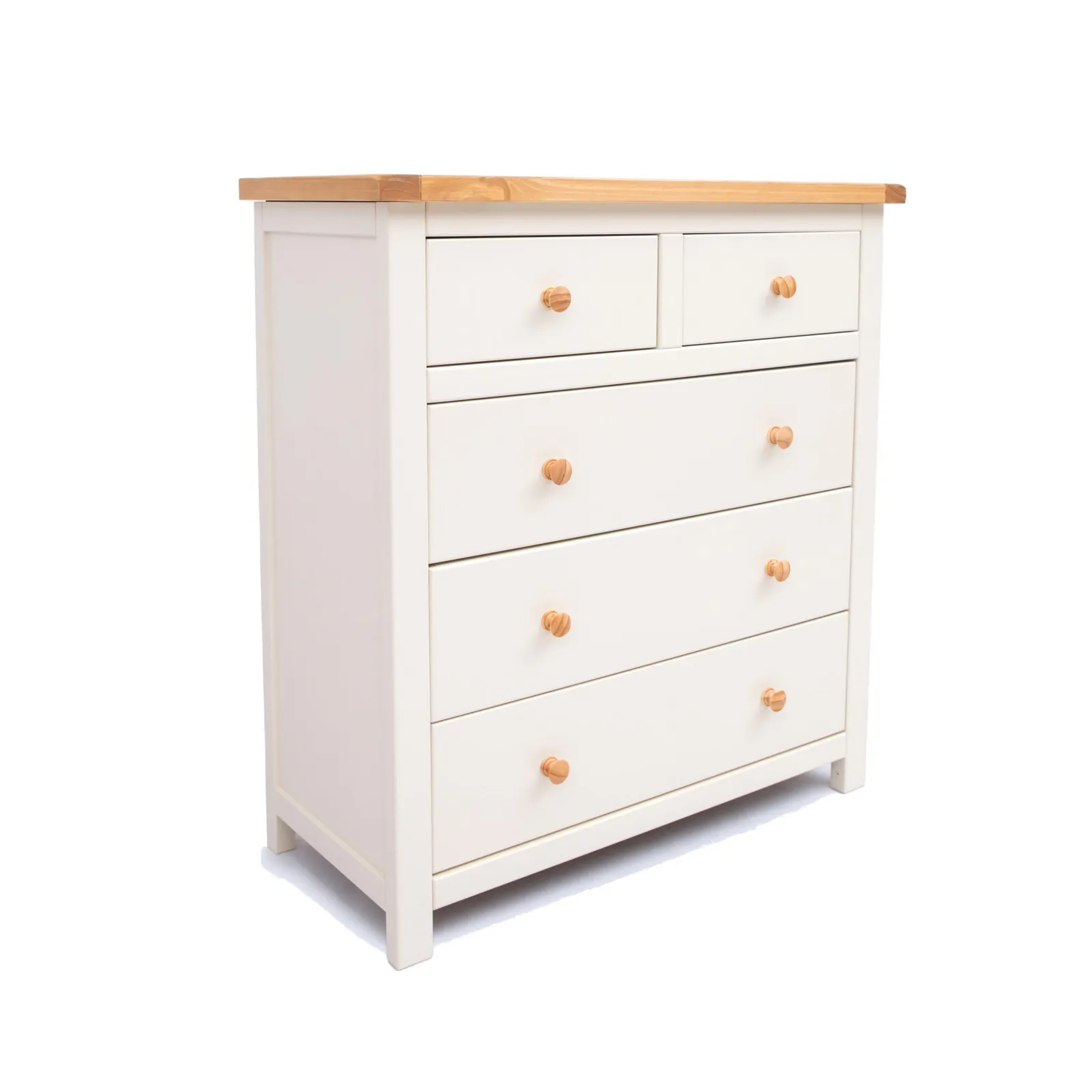 Cabinet Bits Maggiori 5 Drawer Chest of Drawers Wood Knob in Off-White 2