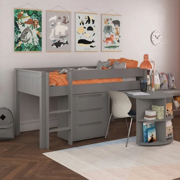 Classic Midsleeper With Pull Out Desk And 3 Drawer Chest 1