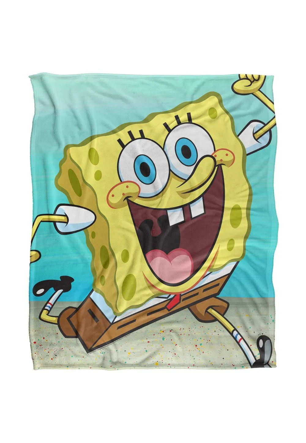 Spongebob Character Cropped Silky Touch Super Soft Throw Blanket 152 X 127 cm in White