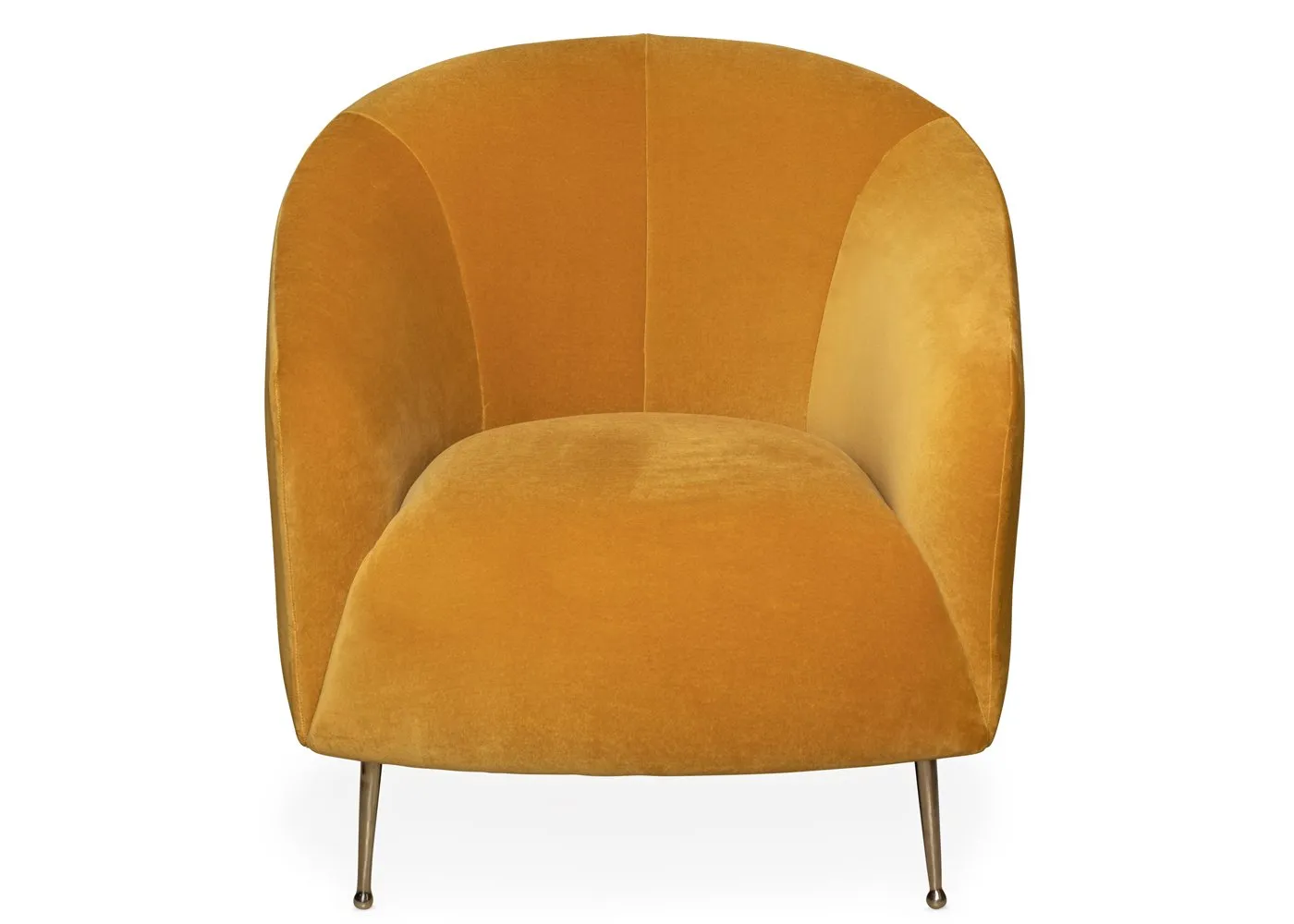 Heal's Bloomsbury Chair Brushed Cotton Cadet Brass Feet