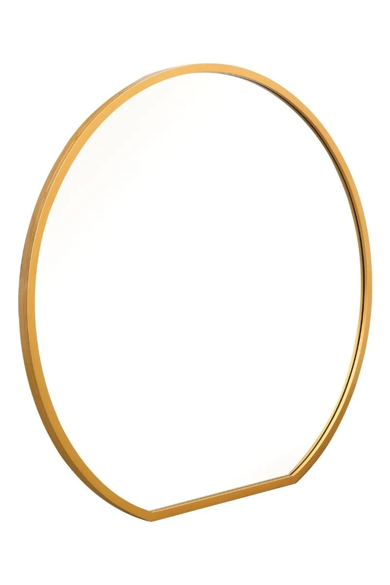 MirrorOutlet Gold Framed Flat Bottom Circular Garden Wall Mirror (126CM X 120CM) 6