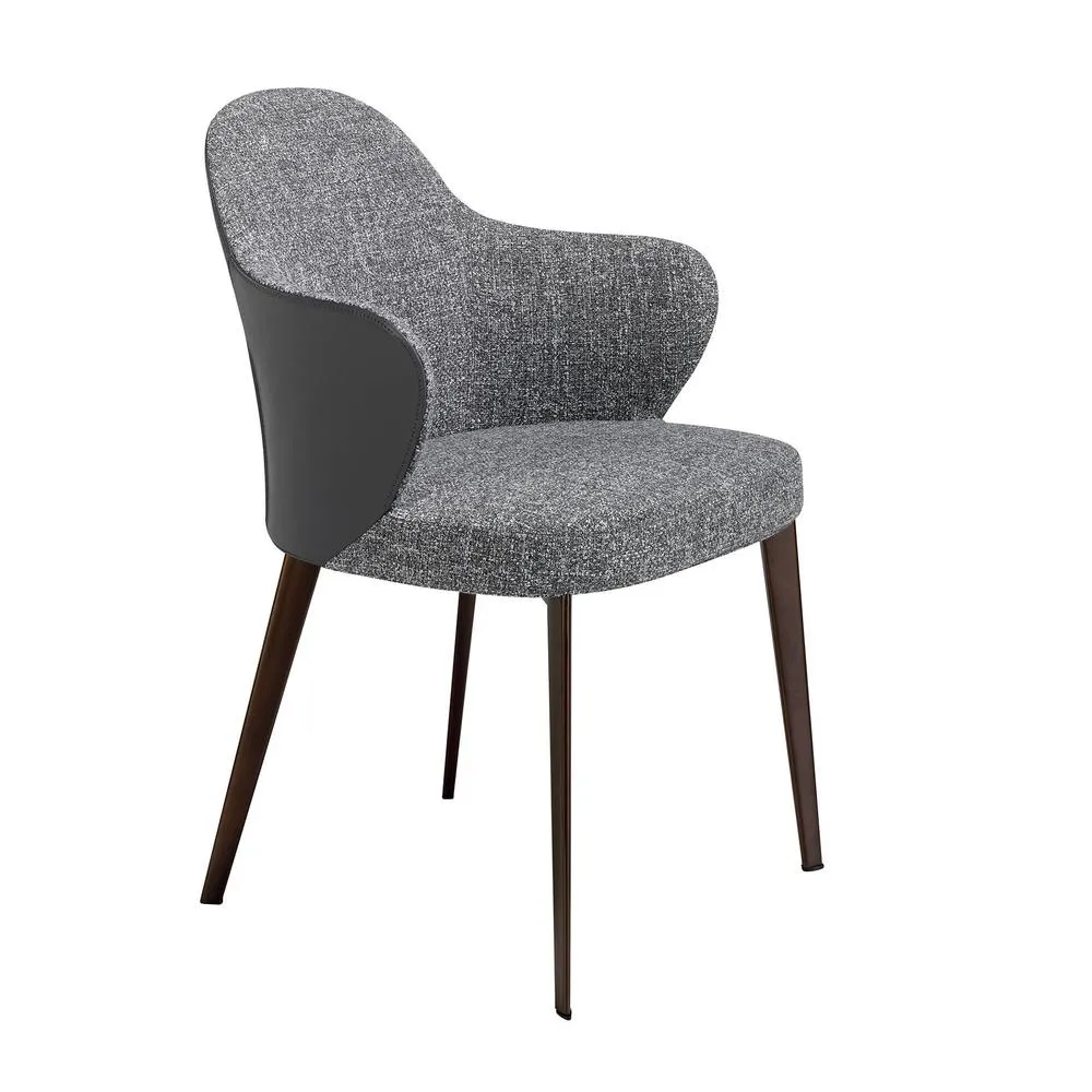 Angel Cerda Model Dark Grey Fabric & Leatherette Dining Chair