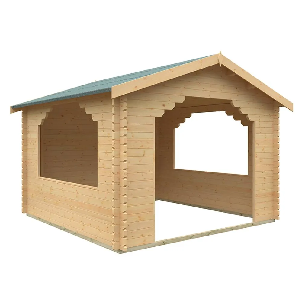 Buttercup Farm 12x12 The Stowe 44mm Cabin - L355 x W355 x H282.9 cm in Natural