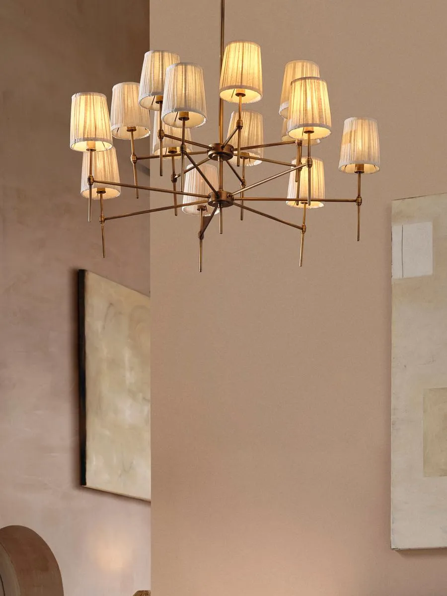 Isobella Chandelier, Antiqued Brass, Large